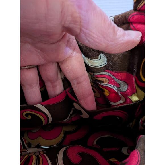 Vera Bradley Sherry Small Handbag Retired Puccini Floral Pattern Quilted Brown - Picture 6 of 7